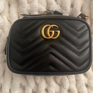 Black Quilted Leather Crossbody Bag